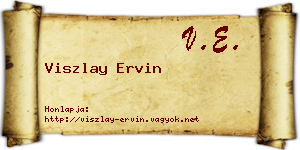 Viszlay Ervin névjegykártya