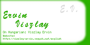 ervin viszlay business card
